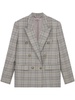 check-print wool blazer