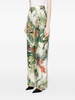 jungle print straight-legged silk trousers