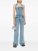 halterneck washed denim corset top