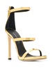 crossover strap metallic sandals