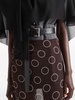 dot-print georgette pencil skirt