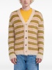 V-neck striped cardigan