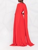 belted cape-effect silk gown