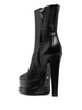 153mm leather platform boots