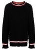 two-tone round-neck jumper