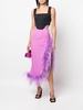 feather-detail midi skirt