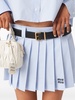 gingham-check pleated miniskirt