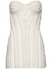 faux-pearl embellished minidress