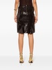  crocodile-embossed leather skirt