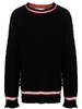 two-tone round-neck jumper