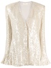 sequinned V-neck blouse