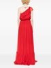 one-shoulder silk maxi dress