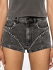 stud-detailed denim minishorts