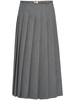 pleated wool midi skirt 