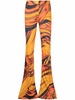 abstract-print flared trousers