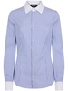 contrast-collar striped cotton shirt