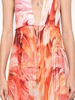 open-back feather-print maxi dress