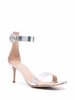 metallic-effect leather sandals