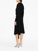 front-slit long-sleeved wrap dress