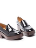 leather 75mm platform loafers