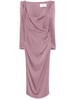 twist-detail satin midi dress