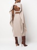 cut-out draped wool dress