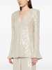 sequinned V-neck blouse