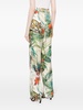 jungle print straight-legged silk trousers