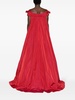 cape-effect taffeta gown