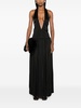 plunging halterneck satin gown