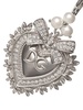 18kt white gold Devotion diamond and pearl sacred heart earrings