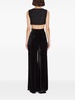 high-rise wide-leg velvet trousers