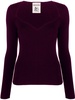 sweetheart-neck virgin-wool top