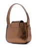 metallic-finish leather tote bag