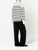 horizontal stripes funnel-neck jumper