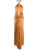 plunging V-neck draped gown