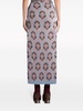 intarsia-knit wrap midi skirt