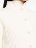 high-neck ribbed-knit cardigan