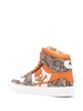 paisley-print high-top leather sneakers