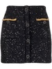 Sequined high-rise bouclé miniskirt