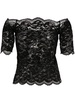 bardot-collar lace top