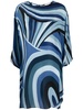 abstract-print lightweight midi kaftan 