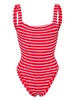 candy-stripe crinkled swimsuit