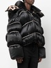 Flame embellished oversized puffer jacket