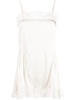 lace-trim silk slip dress