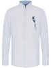 phoenix-detail band-collar shirt