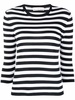 striped three-quarter sleeve jumper