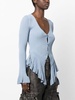 ruffled-hem knit cardigan