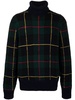 tartan-check wool jumper