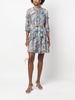 floral-print silk ruffled minidress